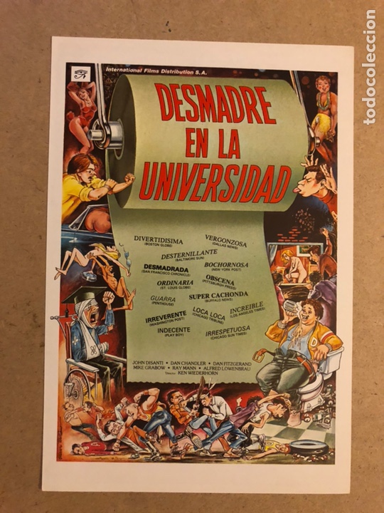 Kino: DESMADRE EN LA UNIVERSIDAD (JOHN DISANTI). GU&Iacute;A PUBLICITARIA DE LA PEL&Iacute;CULA.