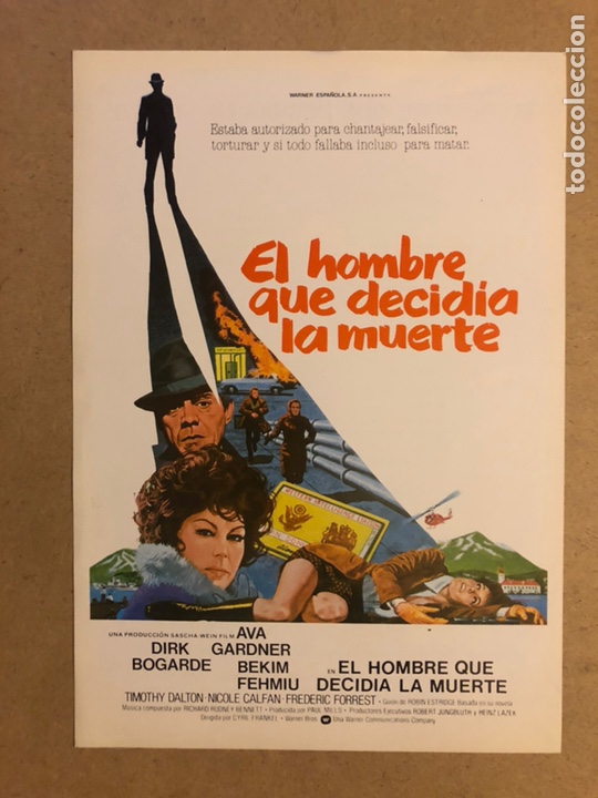 Cinema: EL HOMBRE QUE DECID&Iacute;A LA MUERTE (AVA GADNER). GU&Iacute;A PUBLICITARIA DE LA PEL&Iacute;CULA.