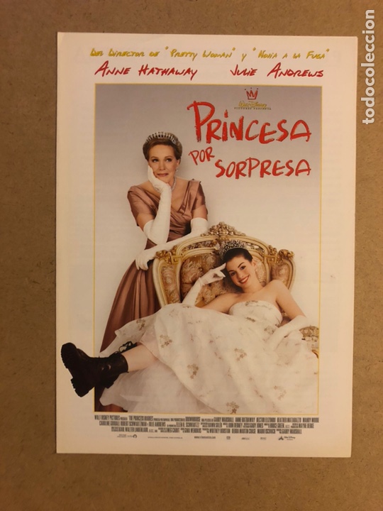 Cin&eacute;ma: PRINCESA POR SORPRESA (ANNE HATHAWAY, JULIE ANDREWS). GU&Iacute;A PUBLICITARIA DE LA PEL&Iacute;CULA.