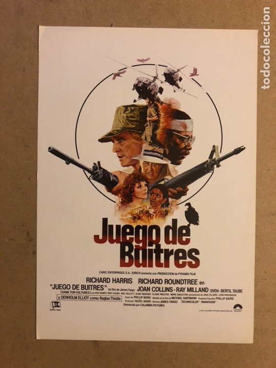 Kino: JUEGO SE BUITRES (JAMES FARGO). GU&Iacute;A PUBLICITARIA DE LA PEL&Iacute;CULA, IDEAL PARA ENMARCAR.