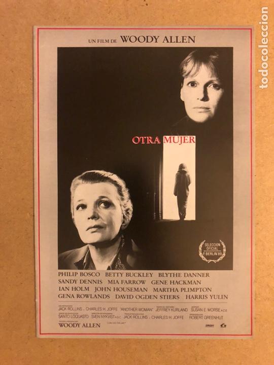 Cinema: OTRA MUJER (WOODY ALLEN). GU&Iacute;A PUBLICITARIA DE LA PEL&Iacute;CULA.8 P&Aacute;GINAS.