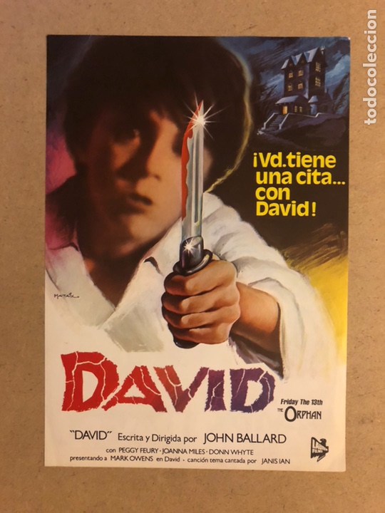 Kino: DAVID (FRIDAY THE 13th THE ORPHAN). GU&Iacute;A PUBLICITARIA DE LA PEL&Iacute;CULA. IDEAL PARA ENMARCAR.