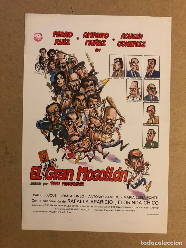 Kino: EL GRAN MOGOLL&Oacute;N (PEDRO RUIZ, AMPARO MU&Ntilde;OZ). GU&Iacute;A PUBLICITARIA DE LA PEL&Iacute;CULA, IDEAL PARA ENMARCAR.