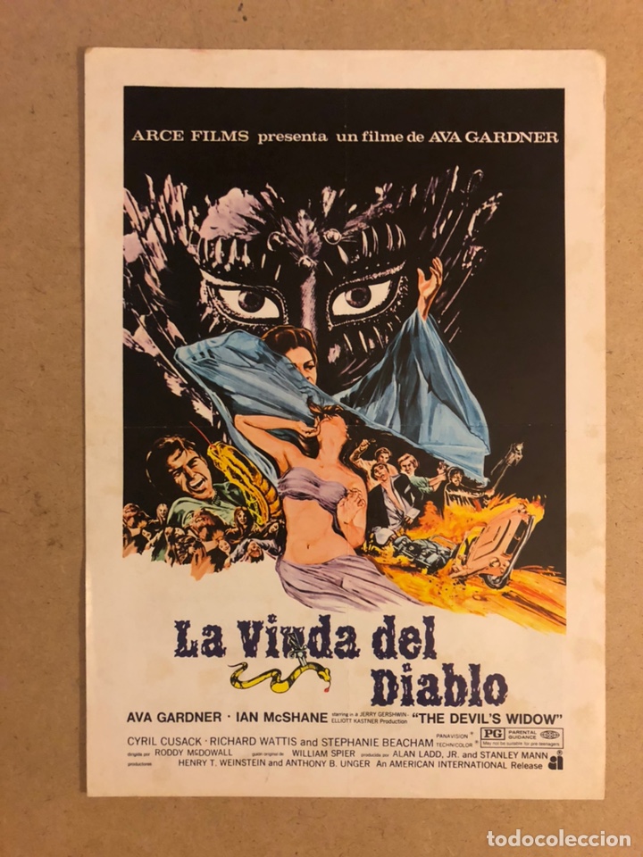 Cin&eacute;ma: LA VIUDA DEL DIABLO (THE DEVILS WIDOW) AVA GADNER. GU&Iacute;A PUBLICITARIA DE LA PEL&Iacute;CULA.