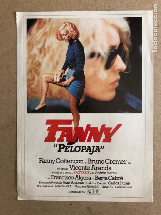 Cinema: FANNY &ldquo;PELOPAJA&rdquo; (VICENTE ARANDA). GU&Iacute;A PROMOCIONAL DEL ESTRENO, IDEAL PARA ENMARCAR.