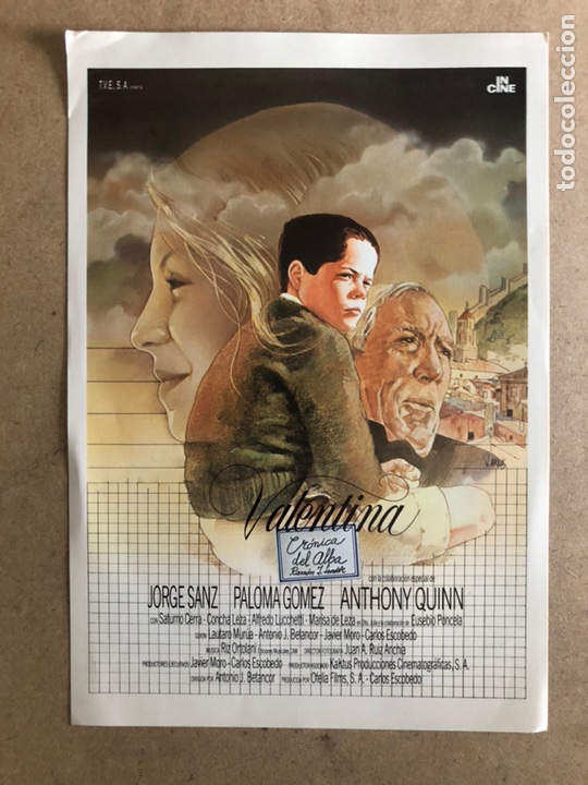 Cinema: VALENTINA, CR&Oacute;NICA DEL ALBA (JORGE SANZ, ANTHONY QUINN). GU&Iacute;A PROMOCIONAL DEL ESTRENO.