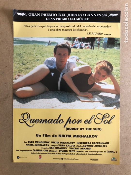 Kino: QUEMADO POR EL SOL (NIKITA MIKHALKOV). GU&Iacute;A PROMOCIONAL DEL ESTRENO, IDEAL PARA ENMARCAR.