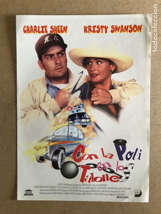 Cine: CON LA POLI EN LOS TALONES (CHARLIE SHEEN). GU&Iacute;A PROMOCIONAL DEL ESTRENO, IDEAL PARA ENMARCAR.
