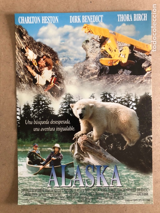 Cine: ALASKA (CHARLTON HESTON). GU&Iacute;A PROMOCIONAL DEL ESTRENO, IDEAL PARA ENMARCAR.