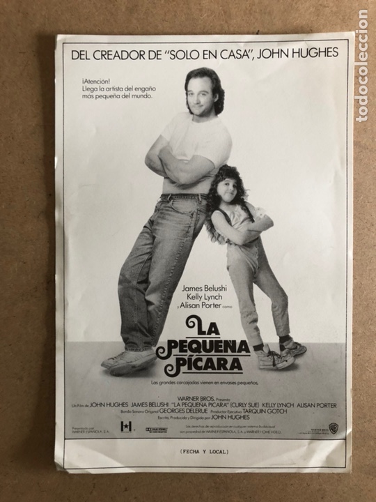 Cine: LA PEQUE&Ntilde;A P&Iacute;CARA (JAMES BELUSHI). GU&Iacute;A PROMOCIONAL EN B/N DEL ESTRENO.