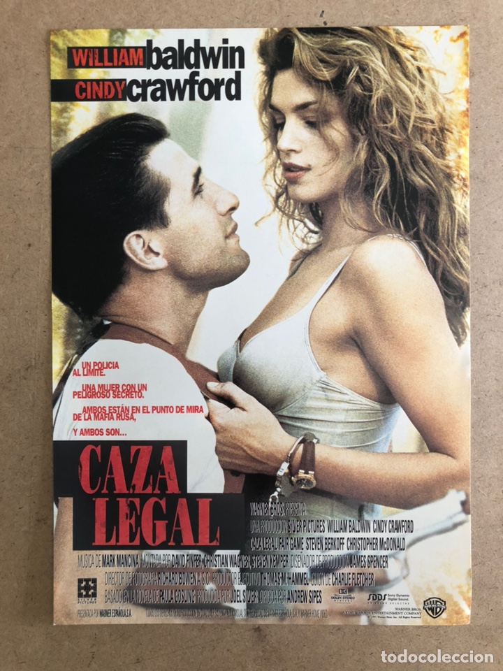 Kino: CAZA LEGAL (CINDY CRAWFORD). GU&Iacute;A PUBLICITARIA DE LA PEL&Iacute;CULA, IDEAL PARA ENMARCAR.