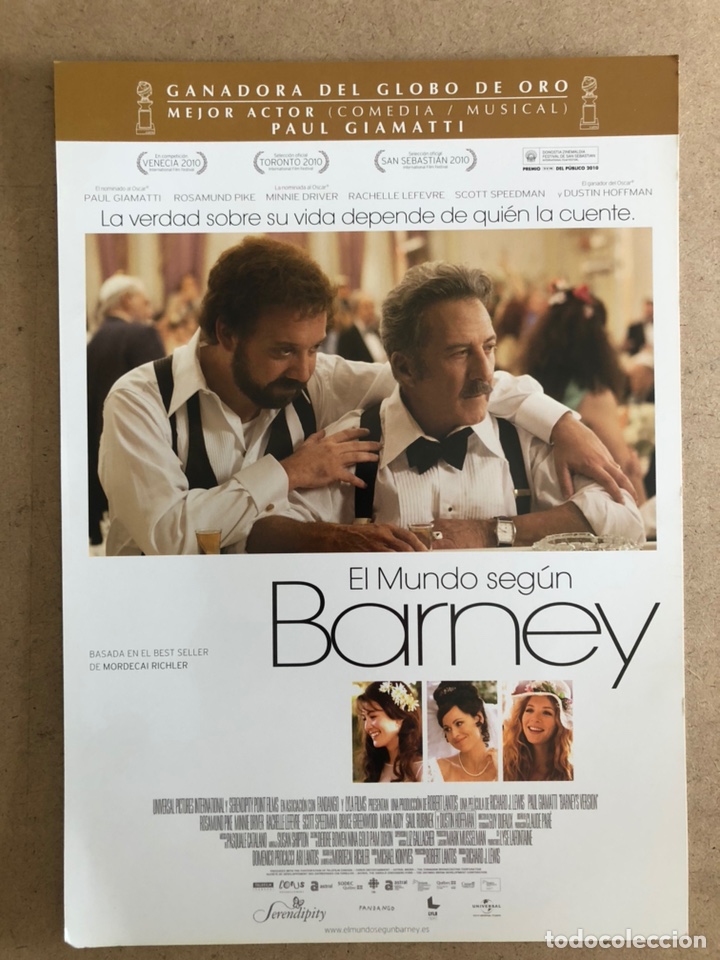 Cine: EL MUNDO SEG&Uacute;N BARNEY (ROSAMUND PIKE, DUSTIN HOFFMAN). GU&Iacute;A PUBLICITARIA DE LA PEL&Iacute;CULA.