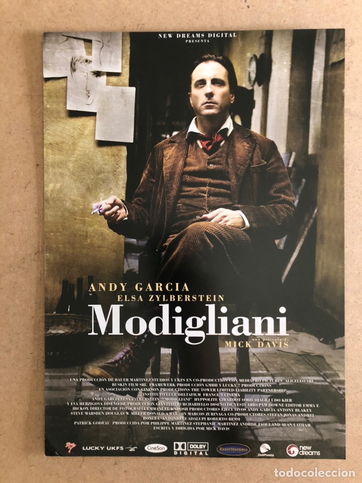 Cin&eacute;ma: MODIGLIANI (ANDY GARC&Iacute;A). GU&Iacute;A PUBLICITARIA DE LA PEL&Iacute;CULA, IDEAL PARA ENMARCAR.
