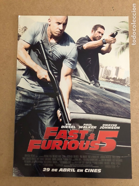 Cinema: FAST & FURIOUS 5 (VIN DIESEL, PAUL WALKER). GU&Iacute;A PUBLICITARIA DE LA PEL&Iacute;CULA.