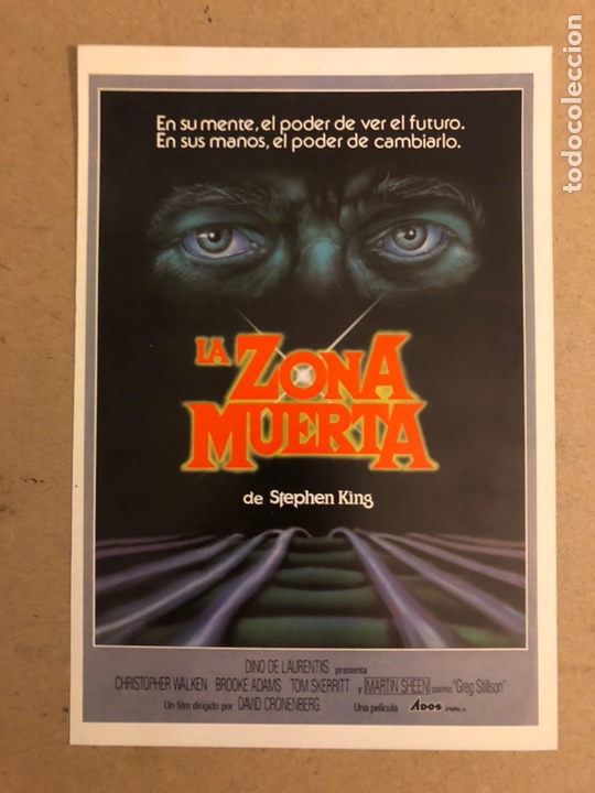 Cine: LA ZONA MUERTA DE STEPHEN KING (DAVID CRONENBERG). GU&Iacute;A PUBLICITARIA DE LA PEL&Iacute;CULA, IDEAL ENMARCAR
