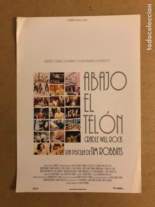 Cinema: ABAJO EL TEL&Oacute;N (TIM ROBINS). GU&Iacute;A PUBLICITARIA DE LA PEL&Iacute;CULA, IDEAL PARA ENMARCAR.