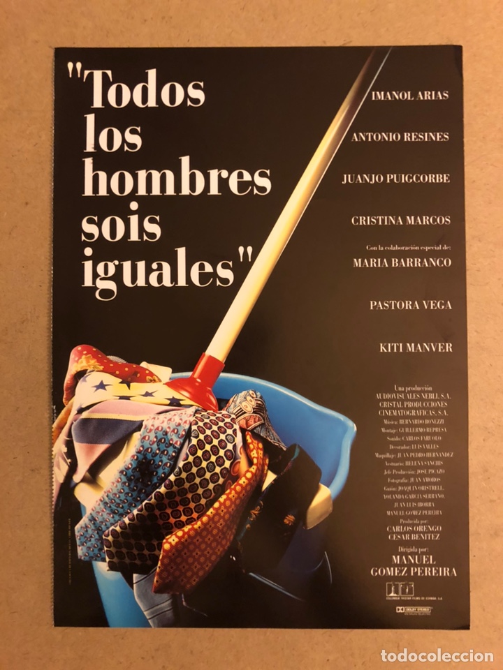 Cin&eacute;ma: TODOS LOS HOMBRES SOIS IGUALES (IMANOL ARIAS, ANTONIO RESINES). GU&Iacute;A PUBLICITARIA DE LA PEL&Iacute;CULA.