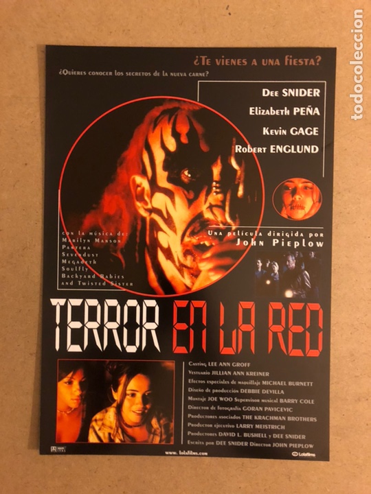 Kino: TERROR EN LA RED (JOHN PIEPLOW). GU&Iacute;A PUBLICITARIA DE LA PEL&Iacute;CULA, IDEAL PARA ENMARCAR.