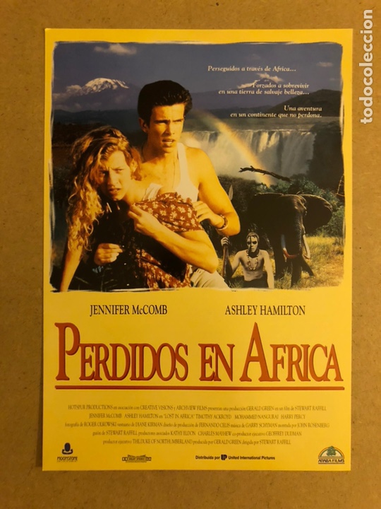 Cinema: PERDIDOS EN AFRICA (JENNIFER MCCOMB, ASHLEY HAMILTON). GU&Iacute;A PUBLICITARIA DE LA PEL&Iacute;CULA.