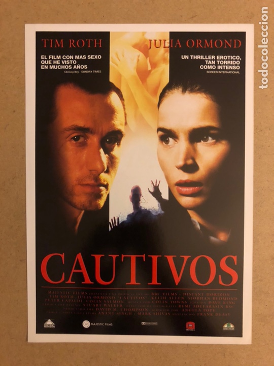 Cinema: CAUTIVOS (TIM ROTH, JULIA ORMOND). GU&Iacute;A PUBLICITARIA DE LA PEL&Iacute;CULA, IDEAL PARA ENMARCAR.