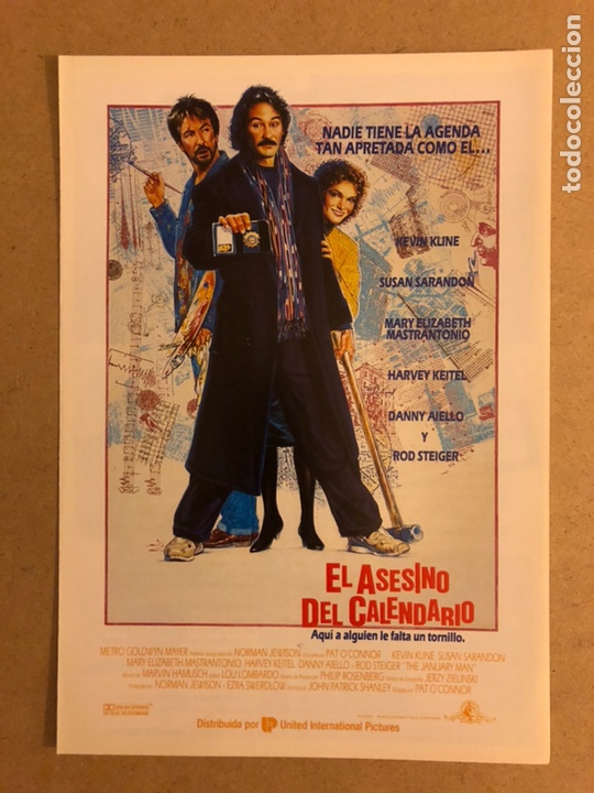 Cinema: EL ASESINO DEL CALENDARIO (KEVIN KLINE, SUSAN SARANDON). GU&Iacute;A PUBLICITARIA DE LA PEL&Iacute;CULA.