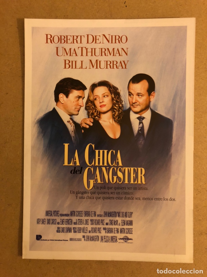 Cine: LA CHICA DEL GANGSTER (ROBERT DE NIRO, UMA THURMAN). GU&Iacute;A PUBLICITARIA DE LA PEL&Iacute;CULA.