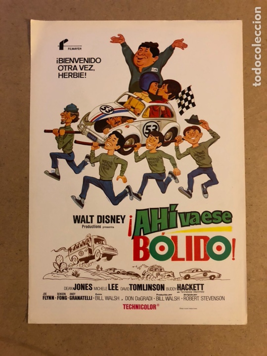 Cinema: &iexcl;AH&Iacute; VA ESE B&Oacute;LIDO! (WALT DISNEY). GU&Iacute;A PUBLICITARIA DE LA PEL&Iacute;CULA, IDEAL PARA ENMARCAR.
