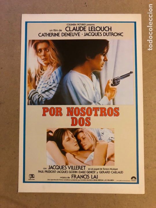 Cinema: POR NOSOTROS DOS (CATHERINE DENEUVE, JACQUES DUTRONC). GU&Iacute;A PUBLICITARIA DE LA PEL&Iacute;CULA.