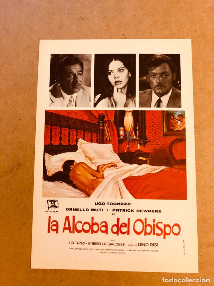 Cinema: LA ALCOBA DEL OBISPO (ORNELLA MUTI). GU&Iacute;A PUBLICITARIA DE LA PEL&Iacute;CULA, IDEAL PARA ENMARCAR.