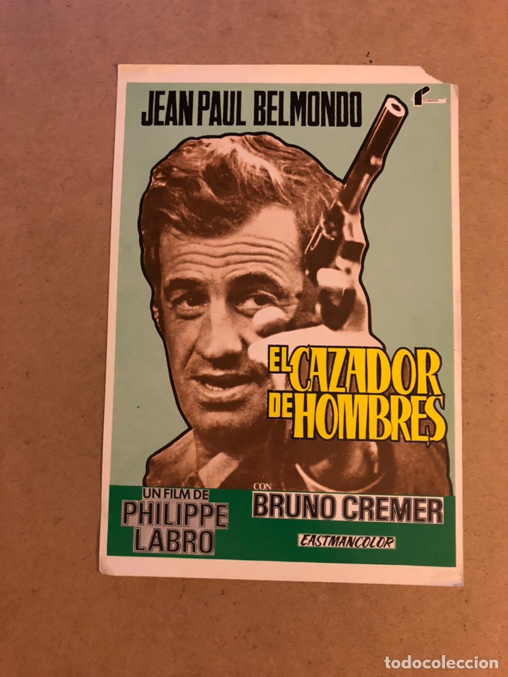 Cinema: EL CAZADOR DE HOMBRES (JEAN PAUL BELMONDO). GU&Iacute;A PUBLICITARIA DE LA PEL&Iacute;CULA. IDEAL PARA ENMARCAR