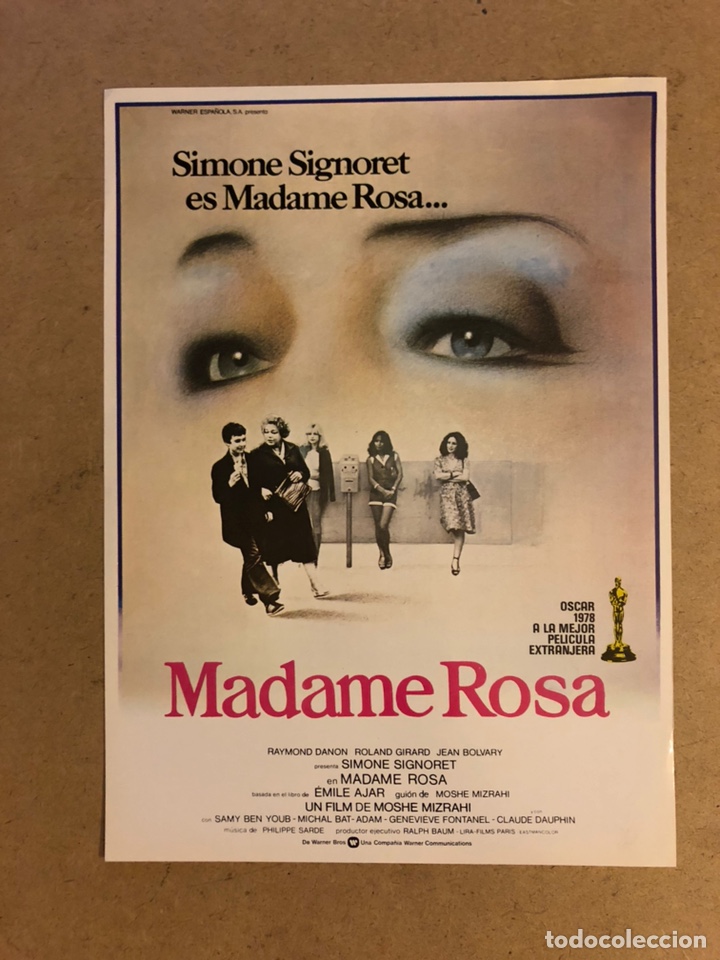 Cinema: MADAME ROSA (SIMONE SIGNORET). GU&Iacute;A PUBLICITARIA DE LA PEL&Iacute;CULA, IDEAL PARA ENMARCAR.
