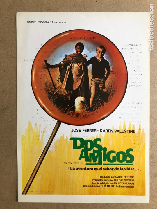 Cinema: DOS AMIGOS (JOS&Eacute; FERRER, KAREN VALENTINE). GU&Iacute;A PUBLICITARIA DE LA PEL&Iacute;CULA.