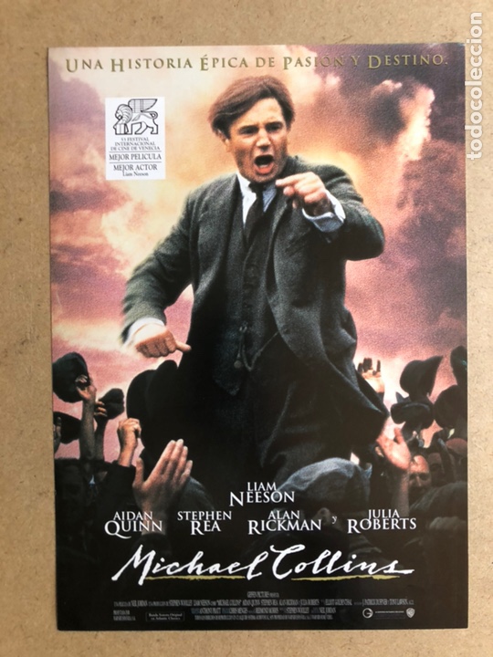 Cinema: MICHAEL COLLINS (LIAM NEESON, JULIA ROBERTS). GU&Iacute;A PUBLICITARIA DE LA PEL&Iacute;CULA