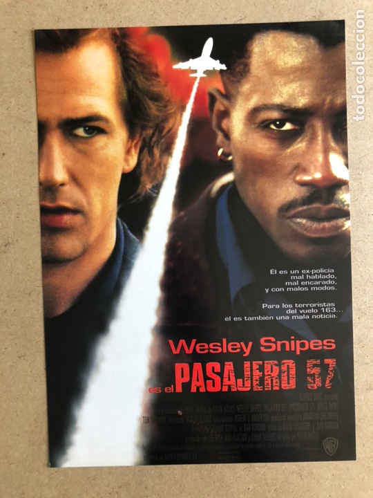 Kino: PASAJERO 57 (WESLEY SNIPES). GU&Iacute;A PUBLICITARIA DE LA PEL&Iacute;CULA, IDEAL PARA ENMARCAR.