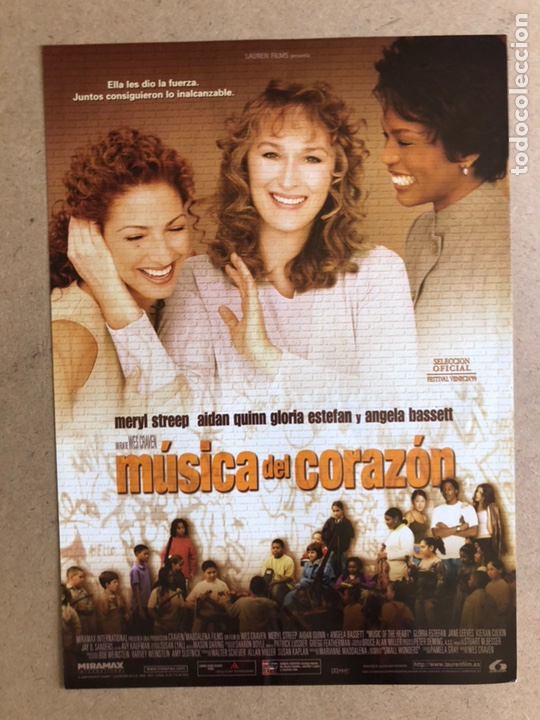 Kino: M&Uacute;SICA DEL CORAZ&Oacute;N (MERYL STREEP, GLORIA STEFAN). GU&Iacute;A PUBLICITARIA DE LA PEL&Iacute;CULA.