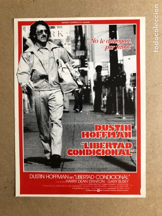 Cinema: LIBERTAD CONDICIONAL (DUSTIN HOFFMAN). GU&Iacute;A PUBLICITARIA DE LA PEL&Iacute;CULA, IDEAL PARA ENMARCAR.