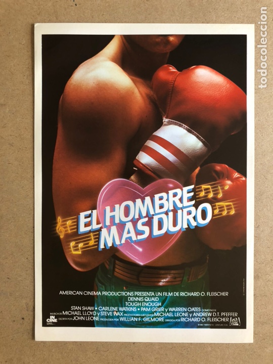 Cinema: EL HOMBRE M&Aacute;S DURO (DENNIS QUAID). GU&Iacute;A PUBLICITARIA DE LA PEL&Iacute;CULA, IDEAL PARA ENMARCAR.