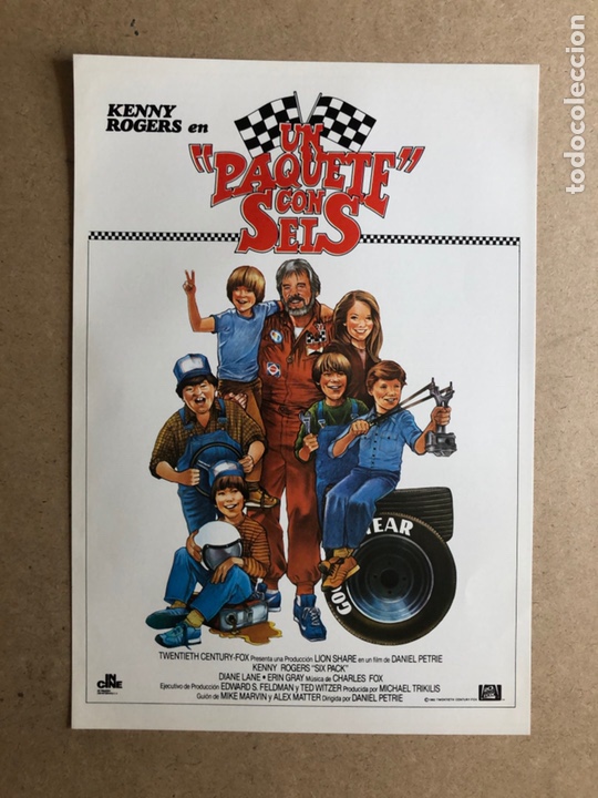 Cinema: UN PAQUETE CON SEIS (KENNY ROGERS). GU&Iacute;A PUBLICITARIA DE LA PEL&Iacute;CULA, IDEAL PARA ENMARCAR.