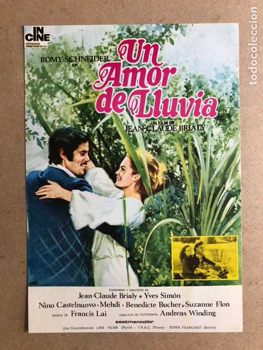 Cine: UN AMOR SE LLUVIA (ROMY SCHNEIDER). GU&Iacute;A PUBLICITARIA DE LA PEL&Iacute;CULA, IDEAL PARA ENMARCAR.