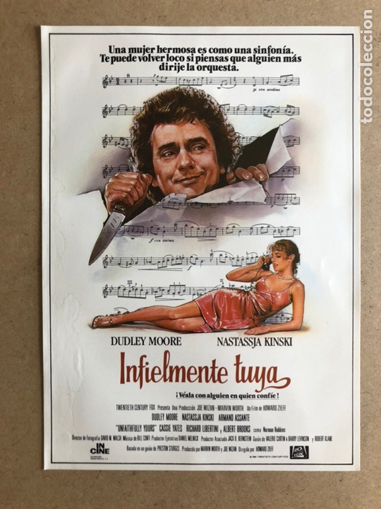Cinema: INFIELMENTE TUYA (DUDLEY MOORE, NASTASSJA KINSKI). GU&Iacute;A PUBLICITARIA DE LA PEL&Iacute;CULA.