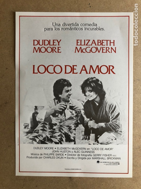 Cinema: LOCO DE AMOR (DUDDLEY MOORE). GU&Iacute;A PUBLICITARIA DE LA PEL&Iacute;CULA.
