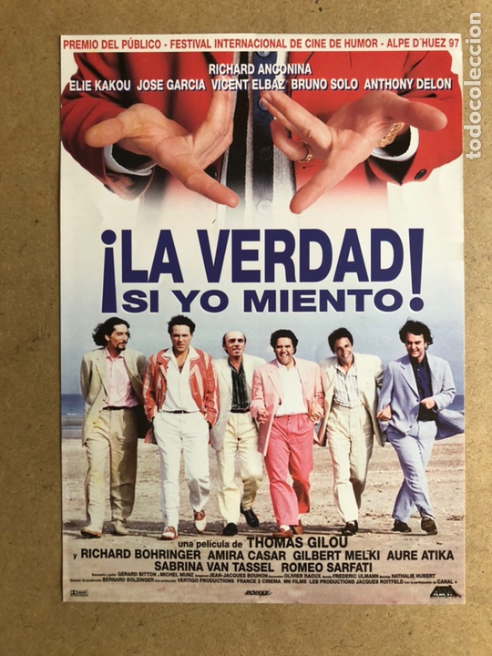 Cinema: &iexcl;LA VERDAD! SI YO MIENTO (THOMAS GILOU). GU&Iacute;A PUBLICITARIA DE LA PEL&Iacute;CULA, IDEAL PARA ENMARCAR.