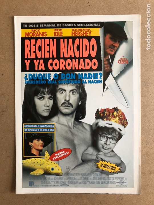 Cinema: RECI&Eacute;N NACIDO Y YA CORONADO (RICKY MORANIS, ERIC IDLE). GU&Iacute;A PUBLICITARIA DE LA PEL&Iacute;CULA.