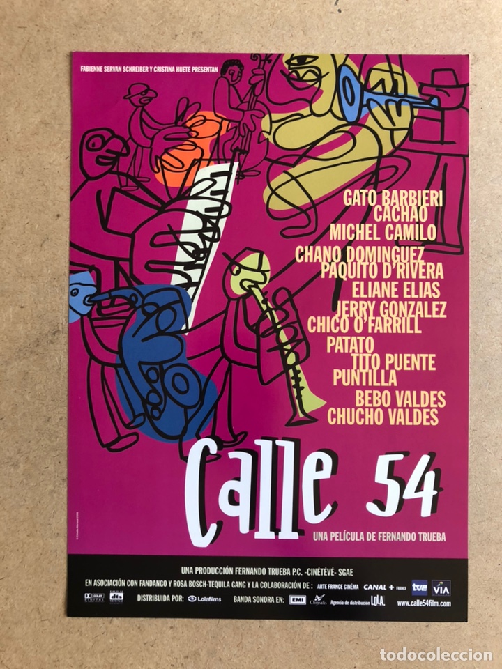 Cinema: CALLE 54 (FERNANDO TRUEBA). GU&Iacute;A PROMOCIONAL DE LA PEL&Iacute;CULA, IDEAL PARA ENMARCAR.