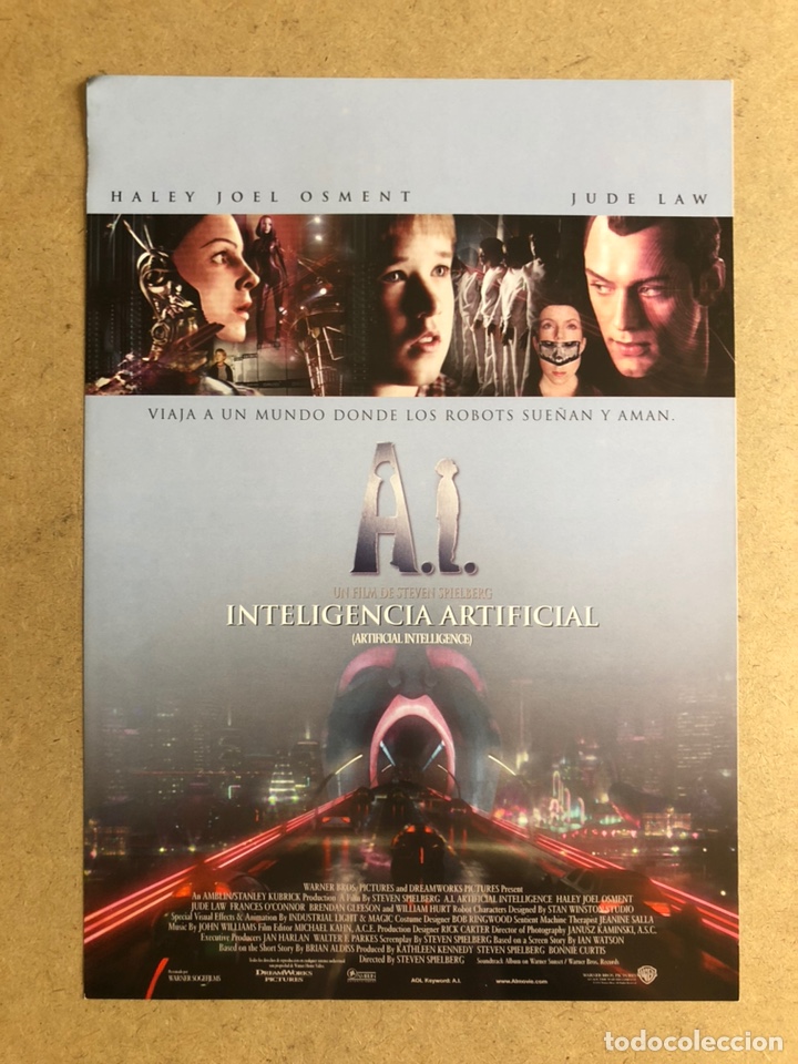 Kino: A.I. INTELIGENCIA ARTIFICIAL (STEVEN SPIELBERG). GU&Iacute;A PROMOCIONAL DE LA PEL&Iacute;CULA.