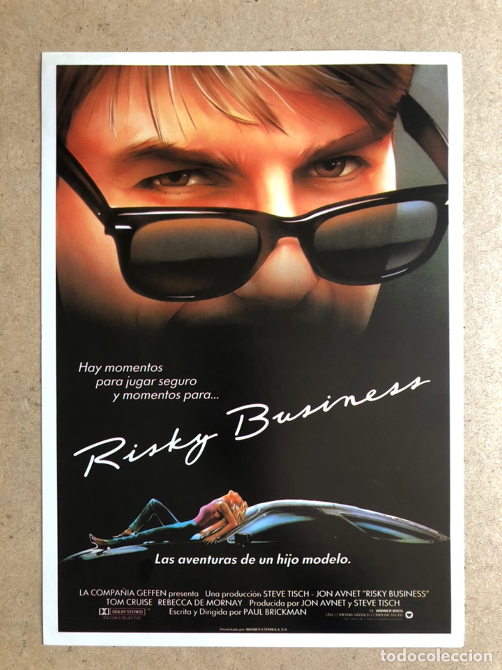 Cinema: RISKY BUSINESS (TOM CRUISE). GU&Iacute;A PROMOCIONAL DE LA PEL&Iacute;CULA, IDEAL PARA ENMARCAR.