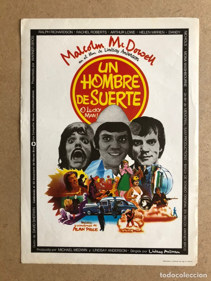Cinema: UN HOMBRE DE SUERTE (MALCON MCDOWELL). GU&Iacute;A PROMOCIONAL DE LA PEL&Iacute;CULA.