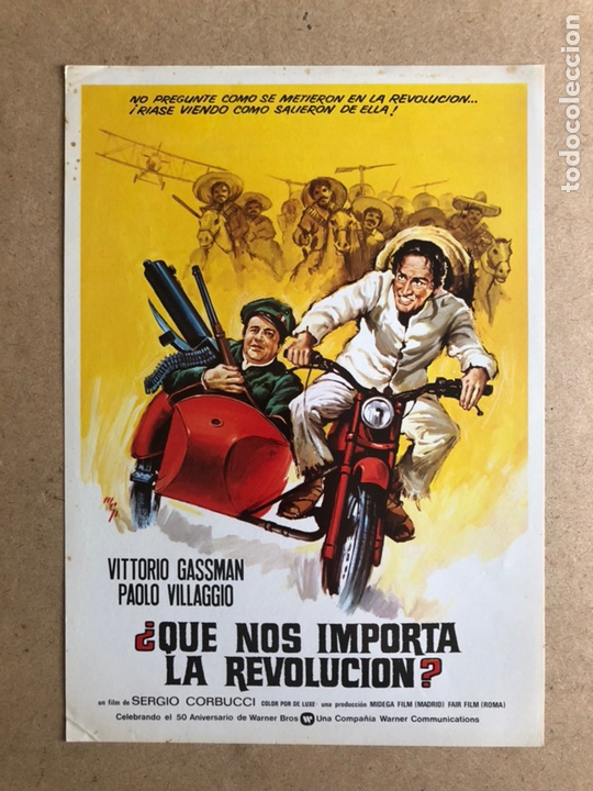 Cinema: &iquest;QU&Eacute; NOS IMPORTA LA REVOLUCI&Oacute;N? (VITTORIO GASSMAN, PAOLO VILLAGGIO). GU&Iacute;A PROMOCIONAL DE LAPEL&Iacute;CULA