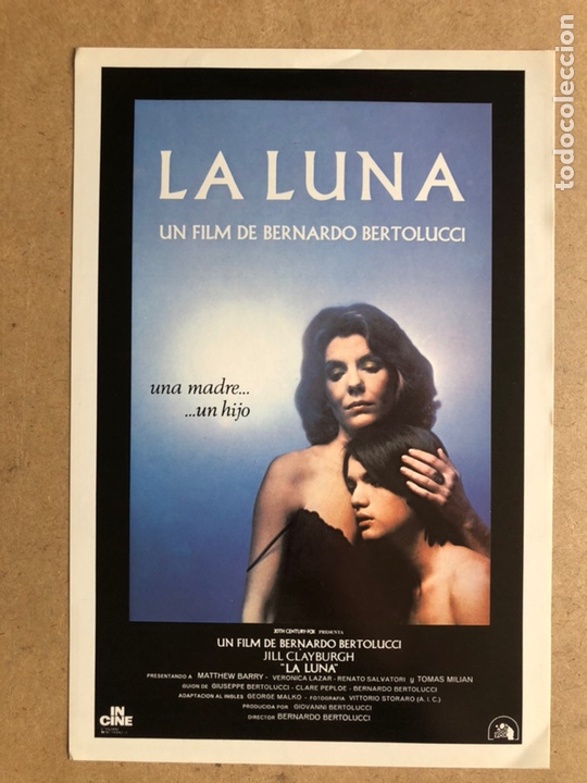 Cinema: LA LUNA (BERNARDO BERTOLUCCI). GU&Iacute;A PROMOCIONAL DE LA PEL&Iacute;CULA, IDEAL PARA ENMARCAR.