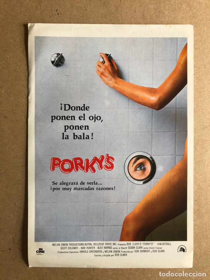 Kino: PORKYS (BOB CLARK). GU&Iacute;A PROMOCIONAL DE LA PEL&Iacute;CULA, IDEAL PARA ENMARCAR.